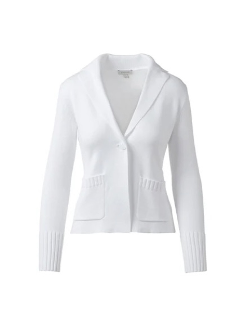 Kinross White Notch Collar Cardigan Blazer